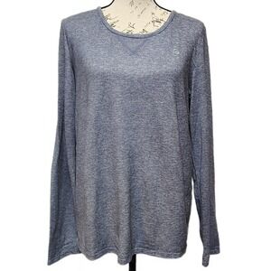 Born Womens Loungewear Pajama Long Sleeve Shirt Large Blue Heathered Comfy Soft